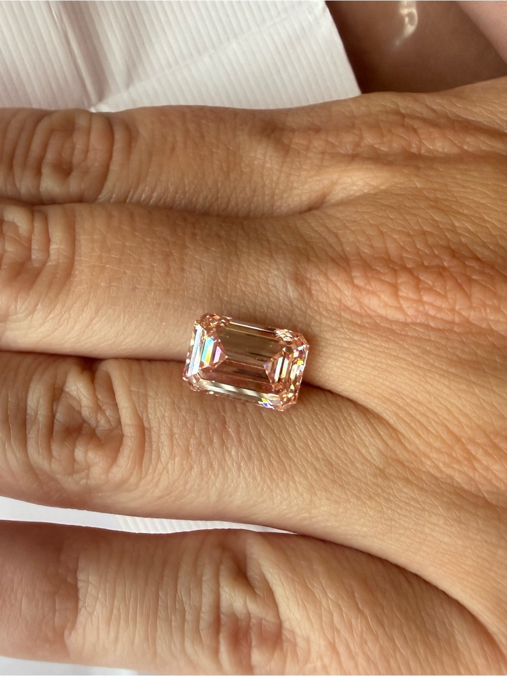 Pink Emerald-Cut Lab Diamond - Picture 2 of 5